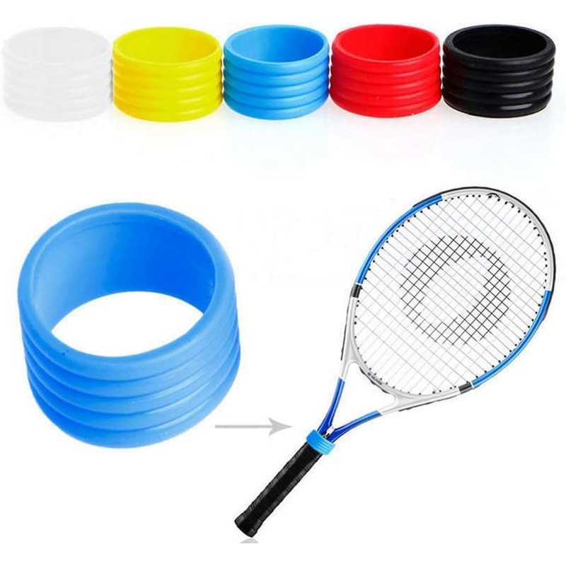 JJLFresheners 5Pcs Racket Handle Rubber Ring Stretchy Tennis Racquet Band