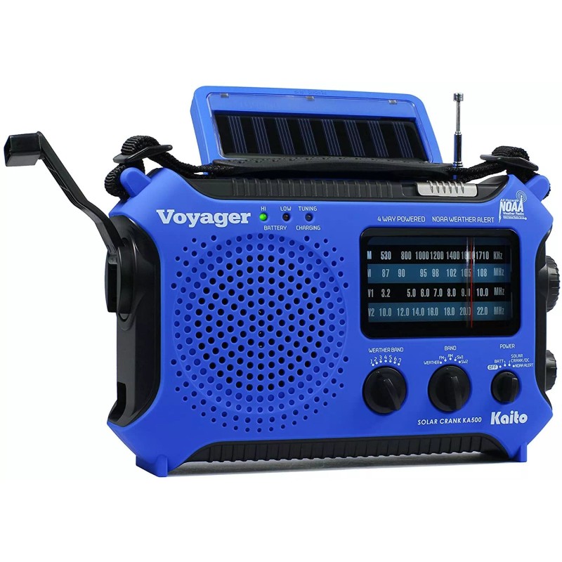 Kaito KA500 Solar Crank AM FM Weather Emergency Alert Radio