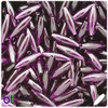 BeadTin Dark Amethyst Transparent 19mm Spaghetti Craft Beads (150pcs)