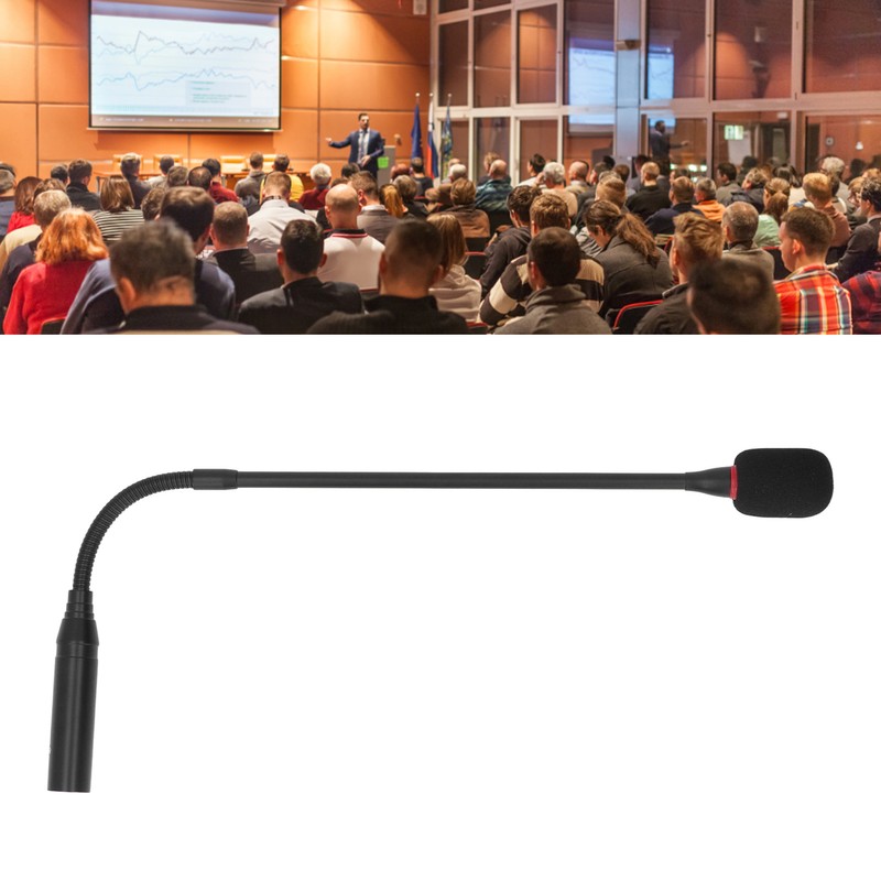 Gooseneck Microphone 17.7in Flexible Noise Reduction Gooseneck Plug in Microphone