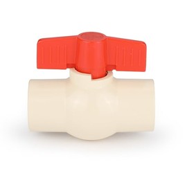 EFIELD 1-1/4-inch CPVC Slip Ball Valve, Solvent x Solvent, For Hot, Cold and Potable Water, 1/4-Turn Handle (1 1/4-inch)
