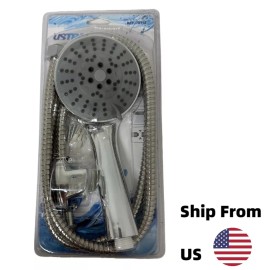 The Perfect Part High Pressure Shower Head 4 Settings Handheld Shower Heads Spray With 5 FT Hose