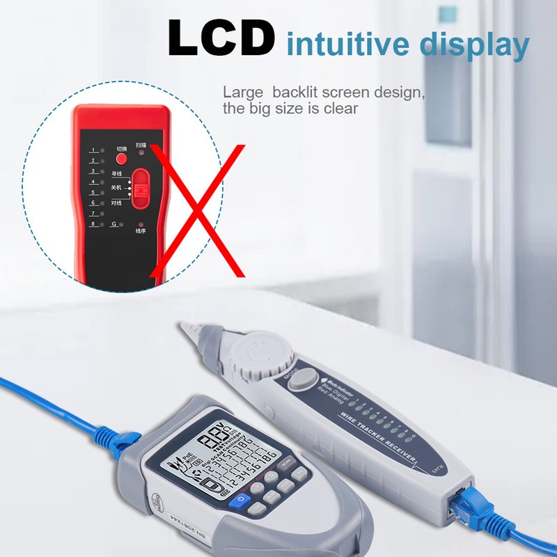Handheld Portable Network Cable Tester LCD Large Screen Display Digital