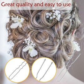 330 Count U Shaped Silver Hair Pins for Buns, YINGFENG 2.4inch Bun Pins Silver Hair Pins for Women with Storage Box for Updos French Twists