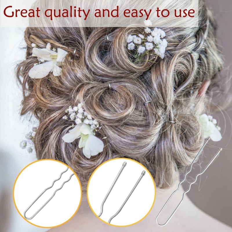 330 Count U Shaped Silver Hair Pins for Buns, YINGFENG