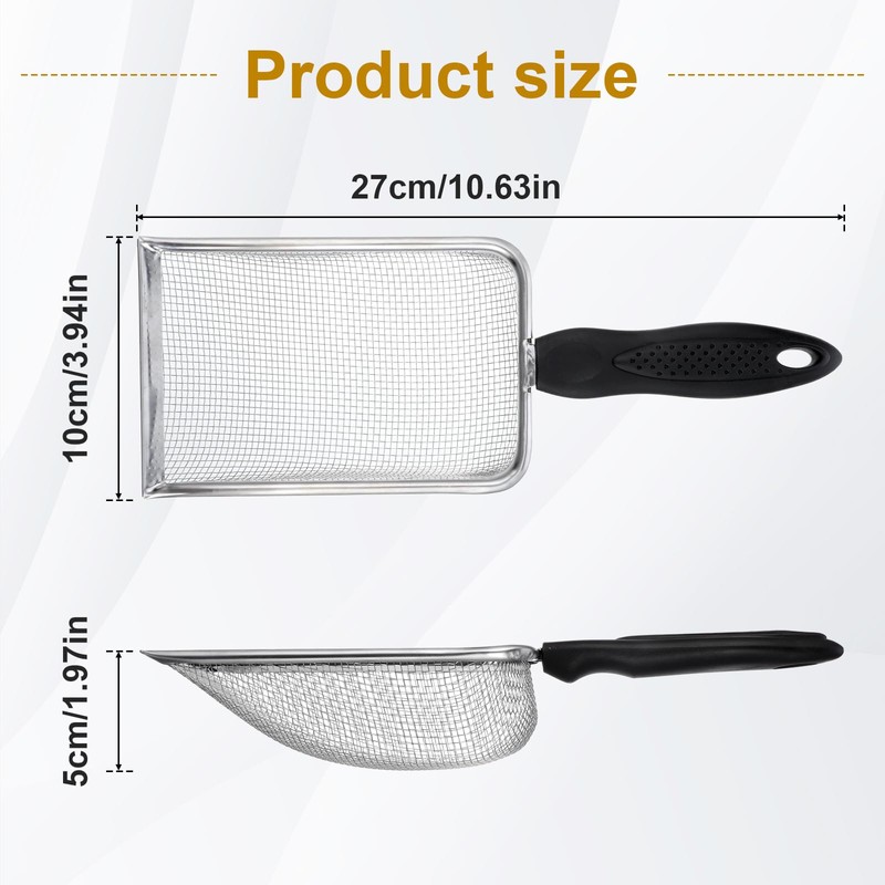 Qulkws Stainless Steel Mesh Litter Shovel, Fine Mesh Metal Reptile