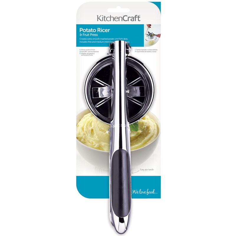 KitchenCraft Potato Ricer / Puree Maker with 2 Ricing Discs,
