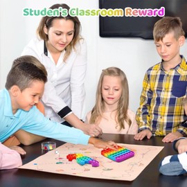 RANZAH Fidget Toy Apple Ice Cream Runner Sunflower 4 Piece Multipack Set Sensory Squeeze and Pop Bubble Toys for Kids Teens and Adults Stress Relief for Autistic