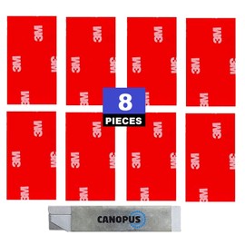 CANOPUS Waterproof Double Sided Pads, 8 PCs (1in x 2in), Heavy Duty Sticky Pads, Ideal for Home and Car Surface, Dark Gray