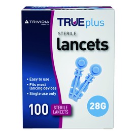 TRUEplus Single-Use Sterile Lancets 28 Gauge 100-Pieces, Colourless