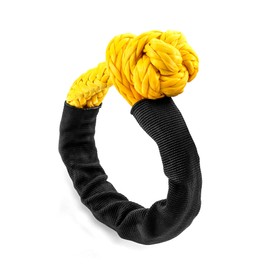 QWORK® Soft Shackle Synthetic Rope, 1/2 Inch x 20 Inch, 42,000lbs Breaking Strength Shackle Recovery Rope with Sleeve for Road Towing Sailing ATV Truck, 1 Pack