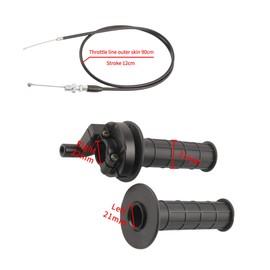 Throttle Grip Cable Set, Motorcycle Grip Handlebar Grips, Motorcycle Handlebar Grips, Throttle Grip with Cable + Gas Clamp for 50cc 90cc 110cc 125cc 140cc 150cc 200cc 250cc Pitbike Dirt Bike