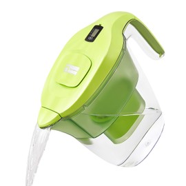Nouveaux 2.7L Water filter jug for reduction of chlorine, limescale and other impurities, fit for fridge, includes 1 X 90-day filter cartridge, NSA certified, BPA free – Neon Green