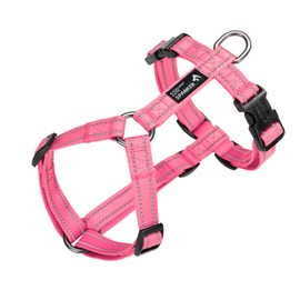 EXCELLENT ELITE SPANKER No Pull Dog Harness Reflective Nylon Vest L-Shaped Adjustable Easy Pet Harness for Small Medium Large Breeds Dogs Walking Training(XL,PIK)