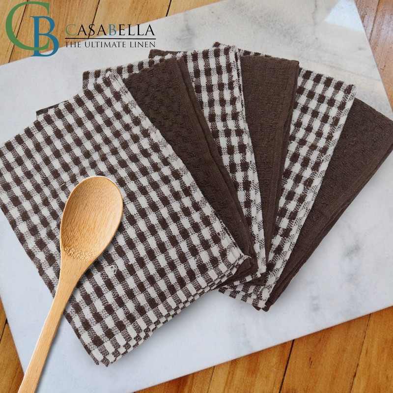 Casabella Pack of 6 Terry Towelling Cotton Kitchen Tea Towels