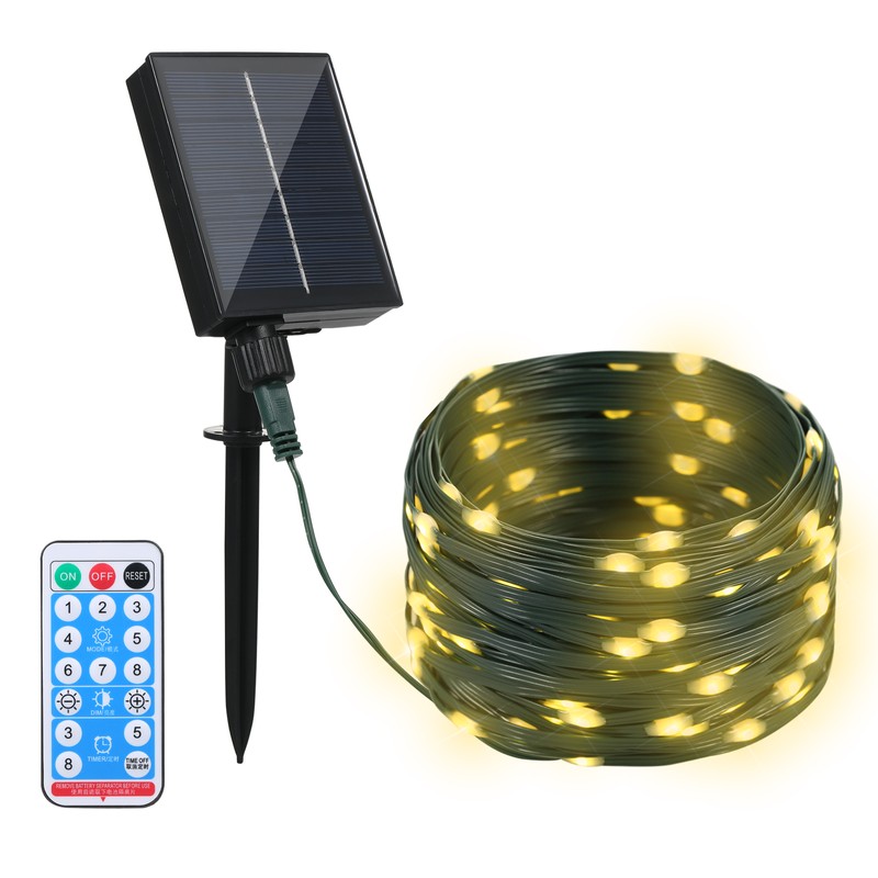 Neoglint 20Meters/65.6Ft 200LEDs Solar Powered Fairy String Light with Controller