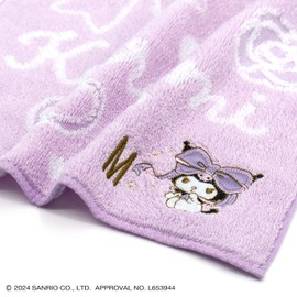 Towel Museum Sanrio Big Ribbon Chromi Towel Handkerchief PM Purple Initial M 28-2030071 Approx. 9.8 x 9.8 inches (25 x 25 cm)