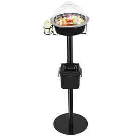 Wonderjune Sample Stand Black Metal Demo Stand Food Service Sample Display Stands for Grocery Store Bar Bakery,11" Dia x 43.3" High