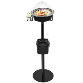 Wonderjune Sample Stand Black Metal Demo Stand Food Service Sample Display Stands for Grocery Store Bar Bakery,11" Dia x 43.3" High