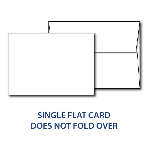 Heavyweight Blank White Flat Invitation A6 Cards with Envelopes - 4 1/2" x 6 1/4" (40 Cards with Envelopes)