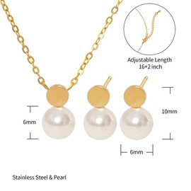Pearl Necklace for Women, Dainty 18K Gold Plated Necklace, Simple Pearl Minimalist Choker, Elegant Trendy Cute Gold Jewelry Gift