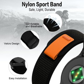 SumRioo 22 mm Strap for Garmin Venu 3/Venu 2/Vivoactive 4, Forerunner 265/255/255 Music, Black Nylon Sport Band