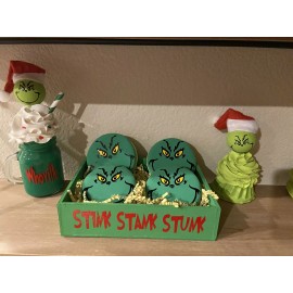 Faux Grinch Cookies With Box