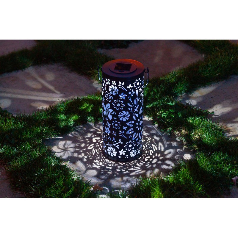 Allsop Home and Garden 32160 Bloom Lantern-Midnight Blue Punched Metal
