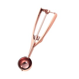 ZYHUI Gold Ice Cream Scoop Stainless Steel Cookie Scoops for Baking Melon Baller with Trigger 3 Sizes (Rose Gold, S)