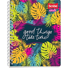 Scribe, Natural, Cuaderno Profesional, Pasta Semi Rígida, Espiral Doble, Raya, 100 hojas, Diseños aleatorios                                          