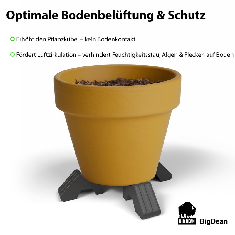 BigDean 12 Saucers Feet Special Anthracite Flower Pot Saucer
