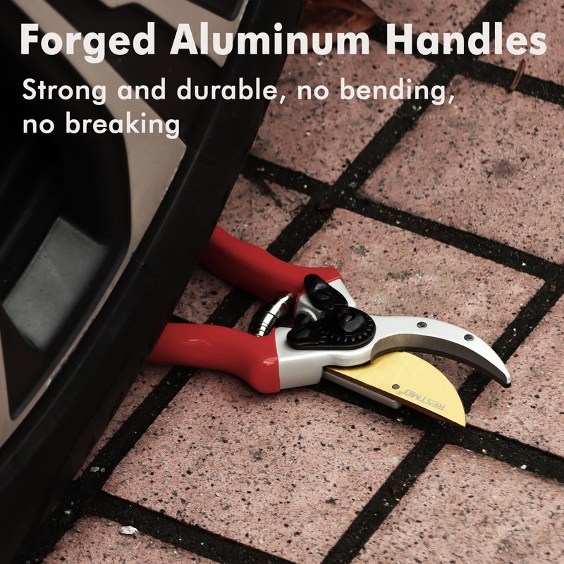 RESTMO Heavy Duty Pruning Shears, Premium Garden Clippers with Forged