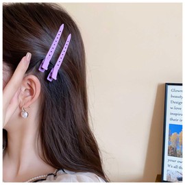 Cybche Metal Hair Clips Duck Bill Hair Clips Purple Hair Pin Clip Metal Alligator Curl Clips Long Side Clip Barrette Decorative Hair Accessories for Women