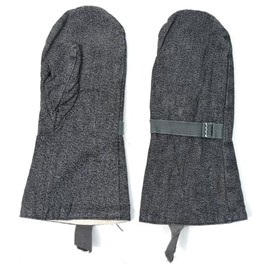 Vintage Swiss Army Mittens In Salt & Pepper Camo Lined Cold Weather Over Mits