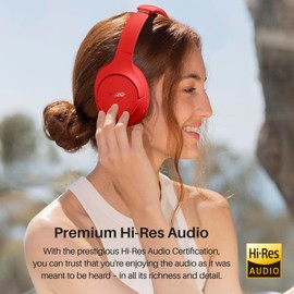 TOZO HT2 Hybrid Active Noise Cancelling Wireless Headphones, 60H Playtime Lossless Audio Over Ear Bluetooth Headphones, Hi-Res Audio Deep Bass Foldable Lightweight Headset for Workout