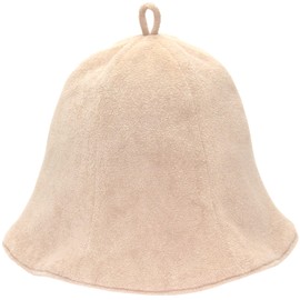 Team One Day 【Supervised by Sauna Experts】 SAUNA HAT Sauna Hat Ladies Men Towel Fabric 2-Layer Stacked Washable Solid Color Ideal for Gifts, beige
