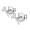 Scissor Stud Earrings in Nickel-Free 925 Sterling Silver with Butterfly