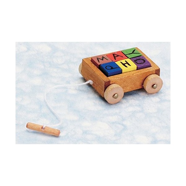 Dollhouse Miniature Child's Wagon with Blocks