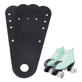SUPERFINDINGS 4 PCS Leather Toe-Guards for Roller Skate Black Flat Toe Cap Guard Protectors In Front Of Roller Skate PU Leather Cover for Quad Roller Skate Protection