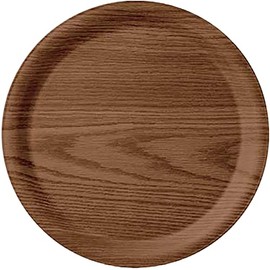 Fukui Craft Tabletop Tray/Tray, Non-slip, Made in Korea, Dishwasher Safe, Heat Resistant, Round Wooden Tray, Dark Brown, Diameter 14.4 inches (36.5 cm)