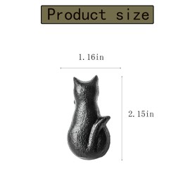 EIiegh Cat Drawer Handle,Antique Cast Iron Drawer Knob for Dresser Drawer Cupboard Cabinet (2)