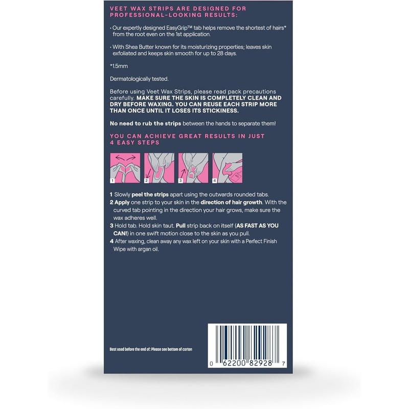 VEET Ready-To-Use Waxing Kit For Women, Wax Strips For Body