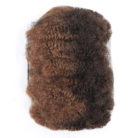 HAPPY&CC Afro Kinkys Bulk Human Hair For Dreadlock Extensions 10 Inches 50 Gram #4 Brown Color Ombre to #30 Auburn Red Afro Kinky Bulk Human Hair For Braiding Twisting Locs Repair