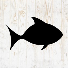 Fish Wall Decals Silhouette - Fish Wall Stickers - Fish Sea Nautical River Ocean Fisherman - Fish Room Decor for Bedroom Kitchen Laptop Water Bottle Car Window Decals DWSV5352