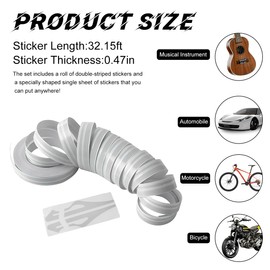 Gasedin 1 Roll×33Ft Pinstriping Tape for Car, Vinyl Pinstriping Tape Stripe Decal, Auto Striping Tape Emblems Trim for Vehicles Motorcycles Homes Boats DIY, Car Accessories (Gray)