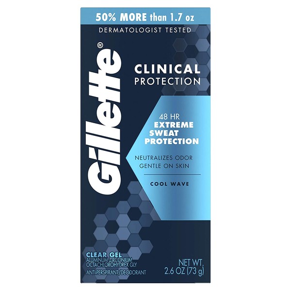 Gillette Clinical Clear Gel Cool Wave Antiperspirant and Deodorant, 2.6 oz