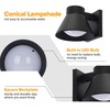 UME 2 Pack LED Outdoor Wall Light Fixtures, Black Front
