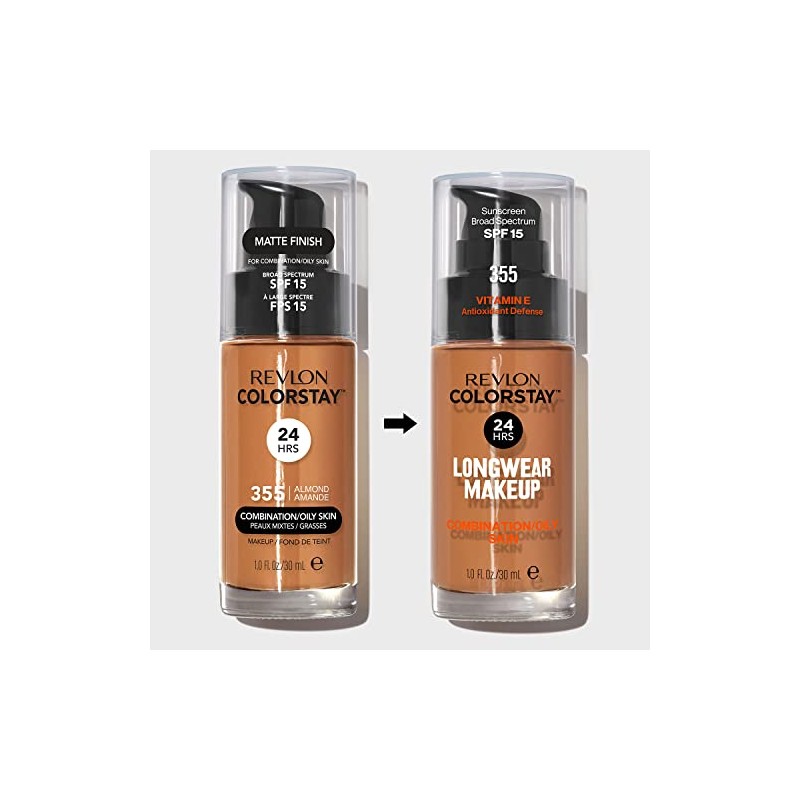 Revlon Base de Maquillaje ColorStay Make Up Cutis MixtoGraso, Natural