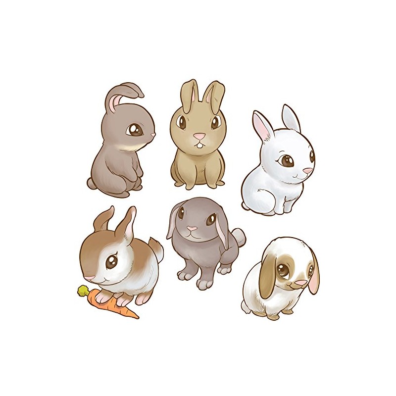 Oliver's Labels Easter Bunnies Wall Decals Peel and Stick Removable