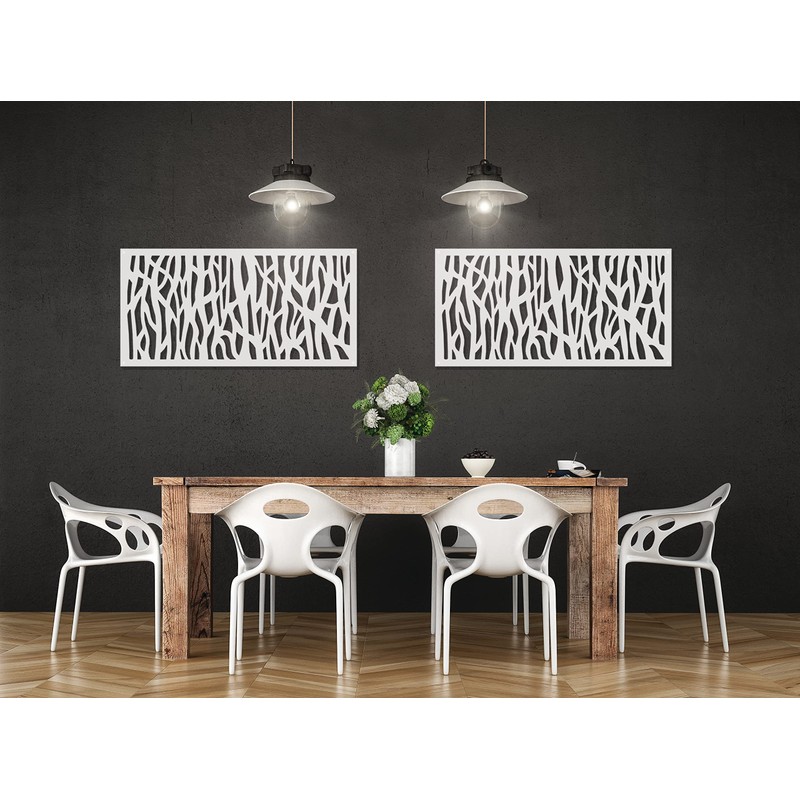 2'x4' Sprig Decorative Screen, White